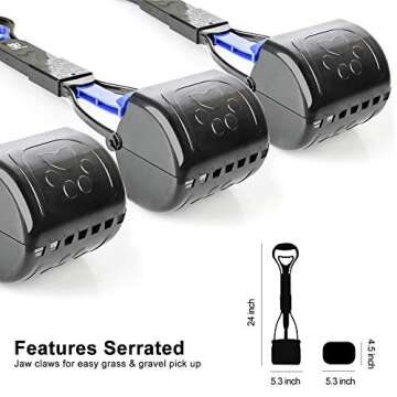 Portable Pet Poop Spoon for Dogs and Cats, Long Handles, and Professional Ergonomic Design, Folding ...