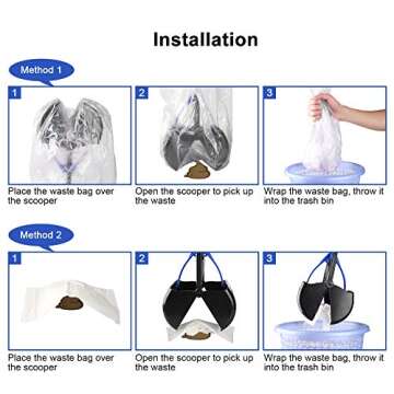 Portable Pet Poop Spoon for Dogs and Cats, Long Handles, and Professional Ergonomic Design, Folding Dog Poop Trash Picking Trash, Paw for Lawn and Gravel2