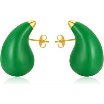 Stylish Teardrop Earrings - Lightweight Gold Hoops for Women