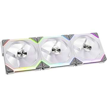 Lian-Li UNI FAN SL120 Revolutionized Daisy-Chain 120mm ARGB Fan, White, 3-Pack