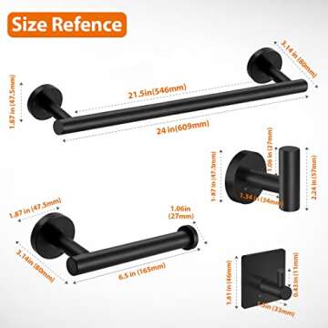 Stylish 5-Piece Bathroom Hardware Set - Durable & Modern