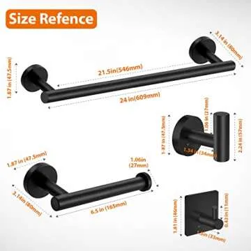 Stylish 5-Piece Bathroom Hardware Set - Durable & Modern