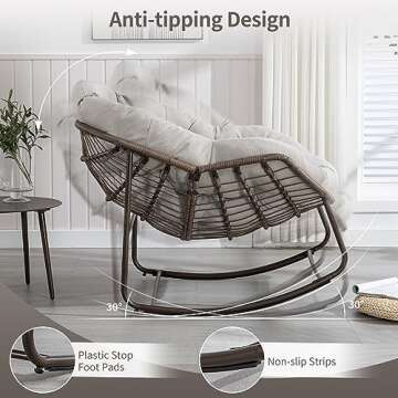 Oversized Papasan Rocking Chair for Comfort in Any Space