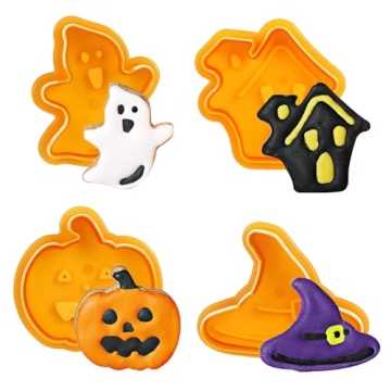 Halloween Cookie Cutter Set - 4 Pieces Holiday Cookies Molds - Fun for Kids
