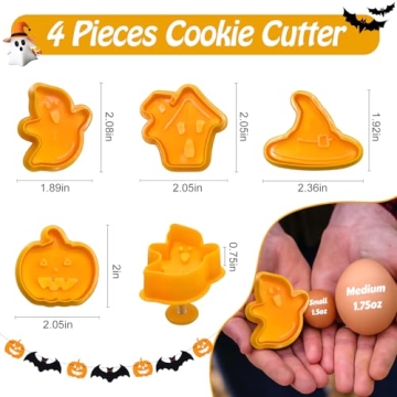 Halloween Cookie Cutter Set - Fun 4 Piece Set for Kids