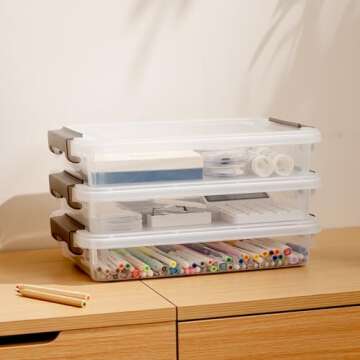 Citylife Clear Storage Bins: Durable, Stackable & Portable