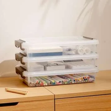 Citylife Clear Storage Bins: Durable, Stackable & Portable
