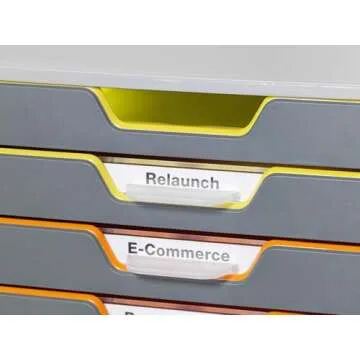 Durable varicolor Stackable Plastic Drawer Box, 10 Drawers, Letter to Folio Size Files, 11.5" x 14" x 11", Gray