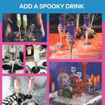 Skeleton Hand Flute Glasses Set for Halloween Fun