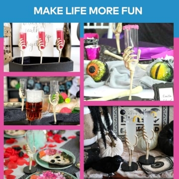 Skeleton Hand Flute Glasses Set for Halloween Fun