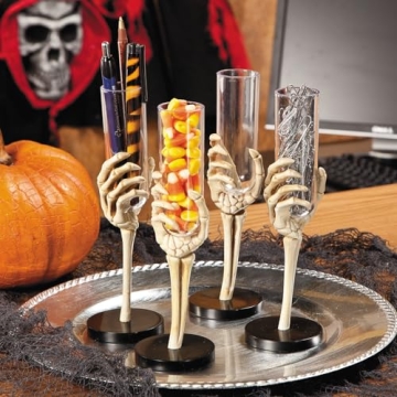 Skeleton Hand Flute Glasses Set for Halloween Fun
