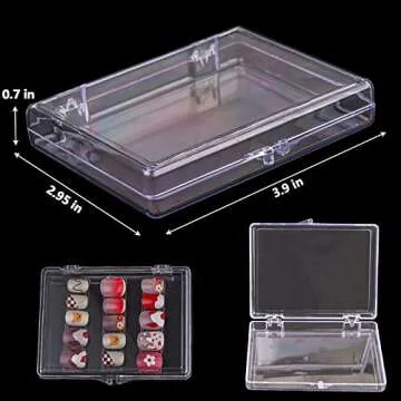 Lokyango Press On Nail Storage Box, 3.9x2.9x0.7 inch Clear Empty Press On Nail Packing Box Artificial Nail Display Organizer Case with Transparent Tape Nail Tips Display Holder (Box Only) (12PCS)