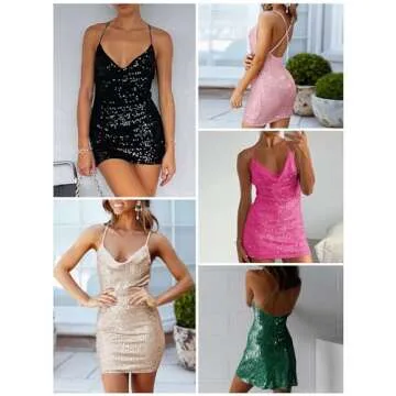 MIYIEONZ Sequin Sparkly Dress for Parties and Events