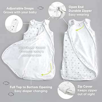 Organic Baby Sleep Sack Wearable Blanket - Baby Sleeping Bag 0-24 Months, Baby Swaddle Blankets for ...