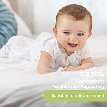 Organic Baby Sleep Sack Wearable Blanket - Baby Sleeping Bag 0-24 Months, Baby Swaddle Blankets for Baby Boy, Girl, Newborn, Infant, Baby Sleeper Swaddles, Baby Sleep Bag (KeaStory, Small 0-3M)