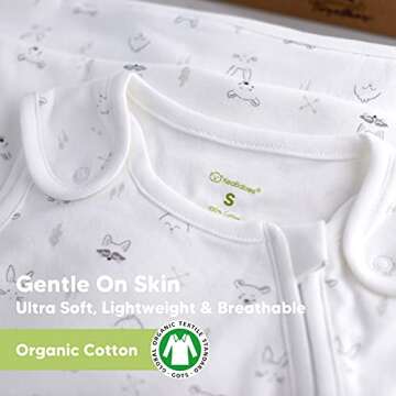 Organic Baby Sleep Sack Wearable Blanket - Baby Sleeping Bag 0-24 Months, Baby Swaddle Blankets for Baby Boy, Girl, Newborn, Infant, Baby Sleeper Swaddles, Baby Sleep Bag (KeaStory, Small 0-3M)