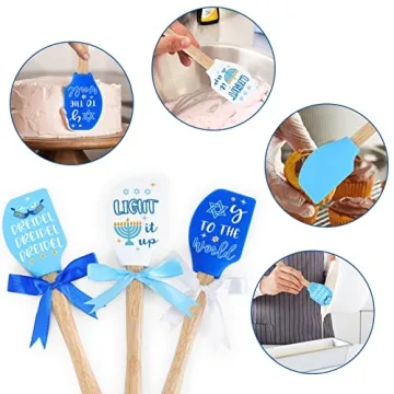 Fun Hanukkah Silicone Spatula Set for Family Cooking