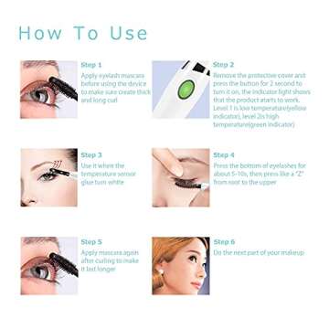 Heated Eyelash Curler by PEIPAI, Rechargeable Lash Curler with Eyelash Comb for Makeup Natural Curling Eyelashes and Long-Lasting Curl Eye Beaity Makeup Tools （White）