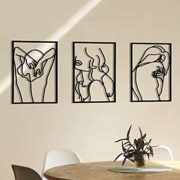 Hananona 3 Pcs Wall Sculptures Decor - Modern Metal Art Pieces