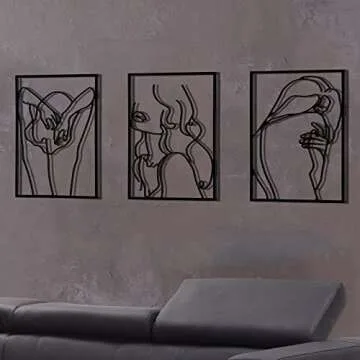 Hananona 3 Pcs Minimalist Metal Wall Art for Home