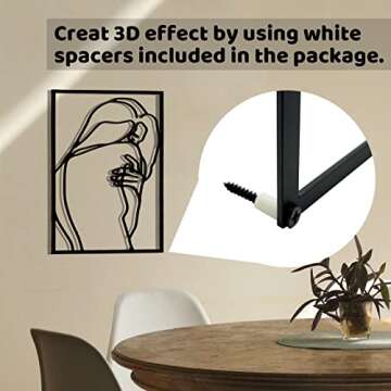 Hananona 3 Pcs Minimalist Metal Wall Art for Home