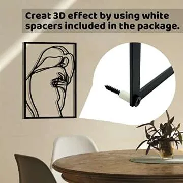 Hananona 3 Pcs Minimalist Metal Wall Art for Home