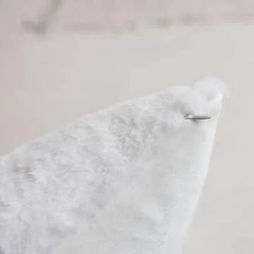 Demetex White Fur 26x26 Pillow Covers Set of 2 Super Soft Sheepskins Euro Shams Decorative Throw Pil...