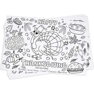 Engaging Thanksgiving Place Mats for Kids 50 Pack