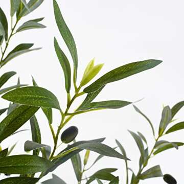 Warmplants 7ft Artificial Olive Tree with Beautiful Basket