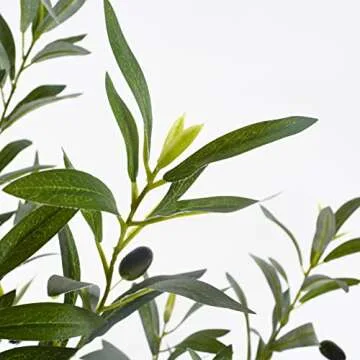 Warmplants 7ft Artificial Olive Tree with Beautiful Basket