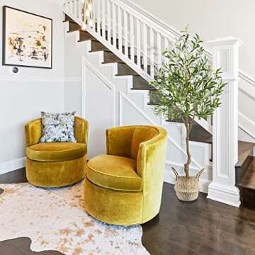 Warmplants 7ft Artificial Olive Tree with Beautiful Basket