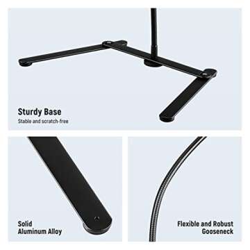 Neewer Overhead Desktop Phone Stand, Flexible Gooseneck Tabletop Stand with Phone Holder & Ball Head for Video Conferencing, Photography, Live Streaming