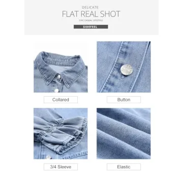 Sidefeel Women’s Smocked Denim Dress for Summer Style