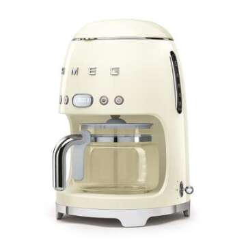 Smeg Retro Drip Coffee Maker with Extra Carafe in Cream