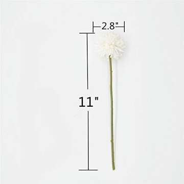 SHINE-CO LIGHTING Artificial Chrysanthemum Ball Flowers Hydrangea Arrangement Bouquet Presents Decor 10pcs Without Vase (Milk White)