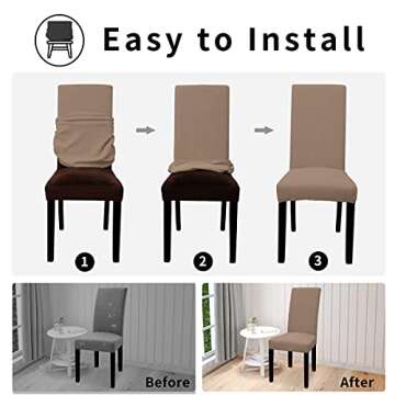 Easy-Going Waterproof Dining Chair Cover Set of 6