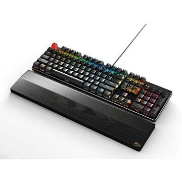Glorious Gaming Wooden Wrist Rest - Full Standard Size - Onyx/Black - Mechanical Keyboard, Wood Ergo...