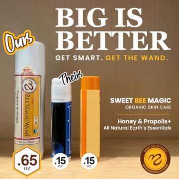 Sweet Bee Naturals Magic Wand - Certified Organic Lip and Face Moisturizing Wand - Natural Chapstick and Balm Wand for Dry Skin and Lips, Non Petroleum Jelly for All Ages and Skin Types, Pack of 2