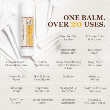 Sweet Bee Naturals Magic Wand - Certified Organic Lip and Face Moisturizing Wand - Natural Chapstick and Balm Wand for Dry Skin and Lips, Non Petroleum Jelly for All Ages and Skin Types, Pack of 2