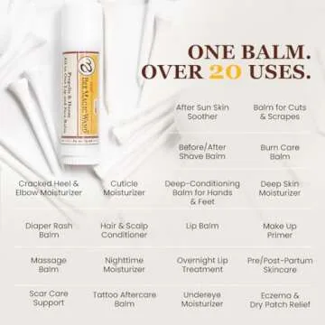 Sweet Bee Naturals Magic Wand - Certified Organic Lip and Face Moisturizing Wand - Natural Chapstick and Balm Wand for Dry Skin and Lips, Non Petroleum Jelly for All Ages and Skin Types, Pack of 2