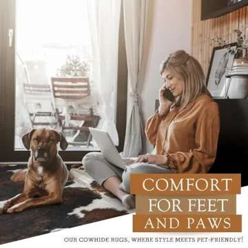 Sunshine Cowhides 100% Genuine Tricolor Cow Skin Leather Cowhide Rug - Modern Style Animal Skin Rug & Floor Carpet for Living Room, Bedroom, Kitchen & More - Extra Large (6x7-8 Ft.)