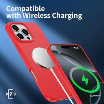 Amytor Designed for iPhone 16 Pro Max Case, Silicone Ultra Slim Shockproof Phone Case with Soft Anti-Scratch Microfiber Lining, [Enhanced Camera Protection] Phone Case for 16 Pro Max, (Red)