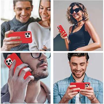 Amytor Designed for iPhone 16 Pro Max Case, Silicone Ultra Slim Shockproof Phone Case with Soft Anti-Scratch Microfiber Lining, [Enhanced Camera Protection] Phone Case for 16 Pro Max, (Red)