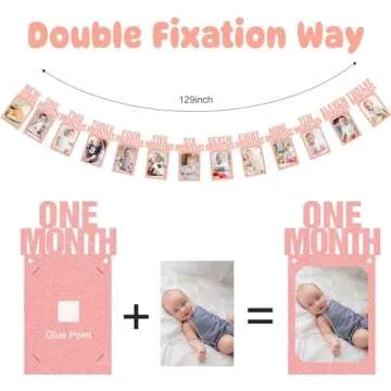1st Birthday Baby Photo Banner for Girls