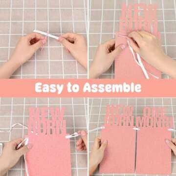 1st Birthday Baby Photo Banner and Happy Birthday Banner, First Birthday Decorations for Girl Newborn to 12 Months, First Birthday Photo Banner Bunting Garland with ONE Cake Topper (Rose Gold)