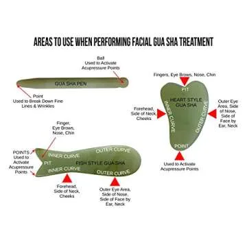 JADIENCE Jade Gua Sha Heart Stone Massage Therapy Tool Natural Chinese Medicine Acupuncture Massager | Improves Blood Circulation | Trigger Point Therapy for Joint, Muscle & Nerve Pain Relief