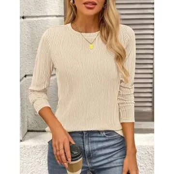 PRETTYGARDEN Women's Fall Long Sleeve Crewneck Tee