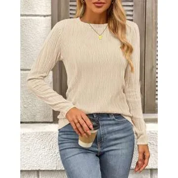 PRETTYGARDEN Women's Fall Long Sleeve Crewneck Tee