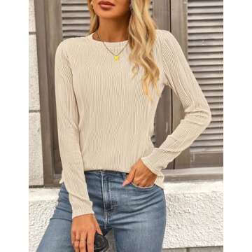 PRETTYGARDEN Women's Fall Long Sleeve Crewneck Tee