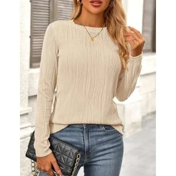 PRETTYGARDEN Women's Fall Long Sleeve Crewneck Tee